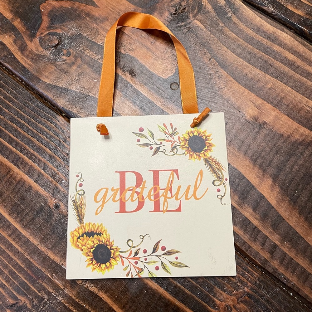 *SALE* Be Grateful Sunflower Sign Decor
